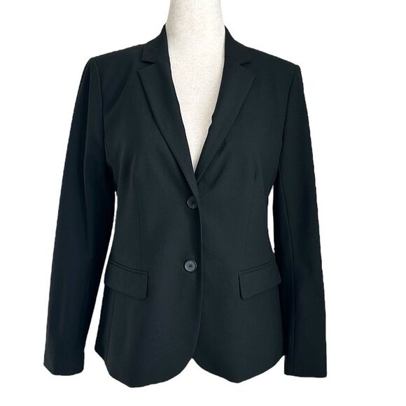Ann Taylor Women’s Single-breasted Black 2 Buttons Blazer Office Size 8 EUC - Picture 1 of 12
